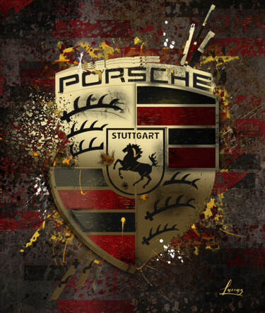 Цифровое искусство под названием "Tableau Porsche Pop…" - Lascaz, Подлинное произведение искусства, Цифровая печать