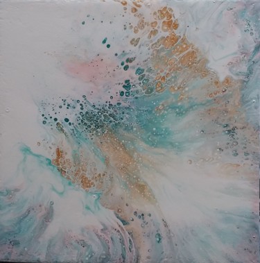 Painting titled "Ripples in time" by Lashia Nagy, Original Artwork, Acrylic Mounted on Stone