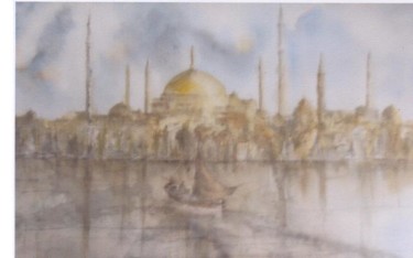 Painting titled "istanbul" by Alain Lasserre, Original Artwork, Watercolor
