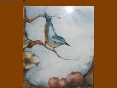 Peinture intitulée "l'oiseau et les tro…" par Alain Lasserre, Œuvre d'art originale, Aquarelle
