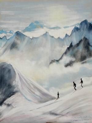 Pittura intitolato "traversée du Mont-B…" da Lastiolas, Opera d'arte originale