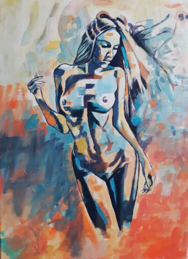 Painting titled "Nymph 2" by Laszlo Juhasz, Original Artwork, Acrylic