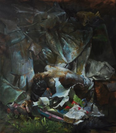 Malerei mit dem Titel "Deadicarus" von Máthé László, Original-Kunstwerk, Öl