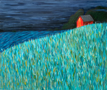Malerei mit dem Titel "Night field" von Nina Karpova, Original-Kunstwerk, Acryl