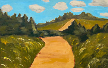 Pintura titulada "Yellow road" por Nina Karpova, Obra de arte original, Acrílico