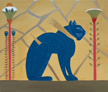 Malerei mit dem Titel "Egyptian cat" von Nina Karpova, Original-Kunstwerk, Acryl