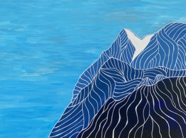Peinture intitulée "Blue Mountain" par Nina Karpova, Œuvre d'art originale, Acrylique