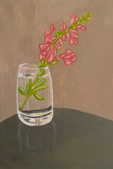 Painting titled "Antirrhinum" by Nina Karpova, Original Artwork, Acrylic