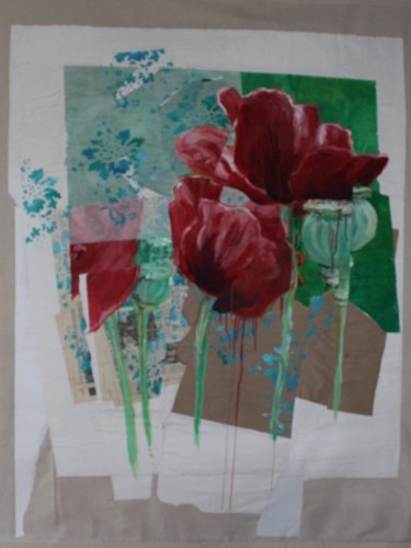Painting titled "coquelicot2" by Patrice Monnerie, Original Artwork