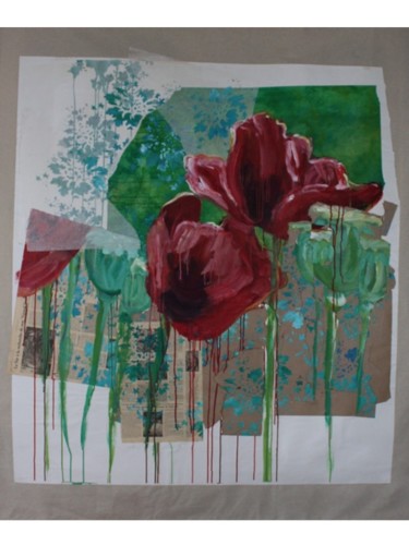 Painting titled "coquelicot3" by Patrice Monnerie, Original Artwork