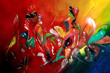 Pintura intitulada "Le piment de la vie" por Chrystelle Belly, Obras de arte originais, Acrílico