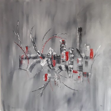 Peinture intitulée "Engrenages" par Chrystelle Belly, Œuvre d'art originale, Acrylique