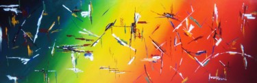 Peinture intitulée "Electrons libres" par Chrystelle Belly, Œuvre d'art originale, Acrylique