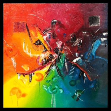 Painting titled "ee1-80-x-80-cadre.j…" by Chrystelle Belly, Original Artwork, Acrylic