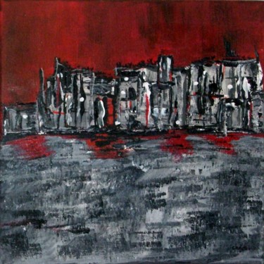 Painting titled "FLY CITY" by Chrystelle Belly, Original Artwork, Acrylic