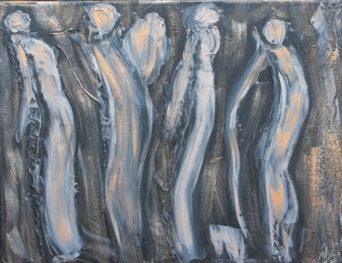 Painting titled "Les âmes perdues" by Chrystelle Belly, Original Artwork, Acrylic