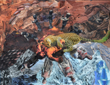 L'APOLLINIEN ET LE DIONYSIAQUE Collages intitulée "L'APOLLINIEN ET LE…" par Manu Vielles, Œuvre d'art originale, Collages
