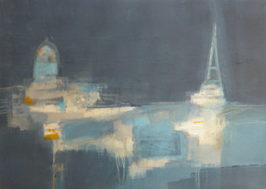 Pittura intitolato "Paris la nuit" da Patricia Garreau, Opera d'arte originale, Acrilico