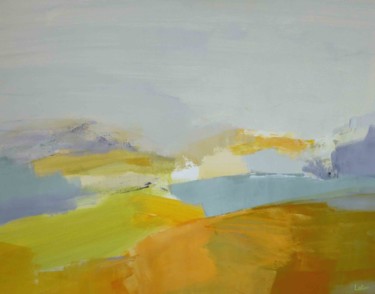 Pittura intitolato "la montagne ensolei…" da Patricia Garreau, Opera d'arte originale, Acrilico