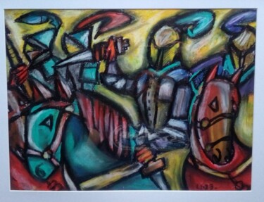 Dessin intitulée ""les conquistadors"" par Laudu, Œuvre d'art originale, Crayon