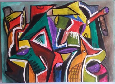 Pintura titulada "abstraction3" por Laudu, Obra de arte original, Gouache