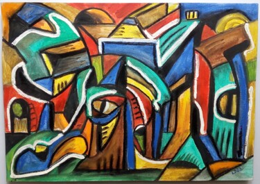 Pintura intitulada "abstraction4" por Laudu, Obras de arte originais, Guache