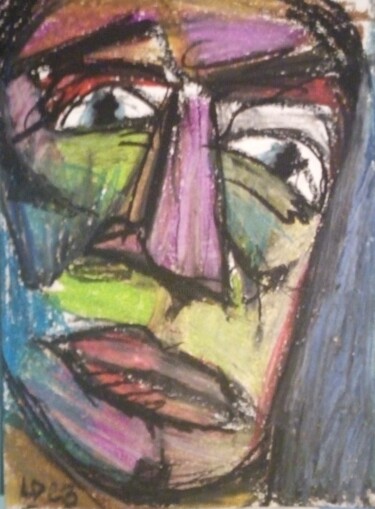 Dessin intitulée "visage 3" par Laudu, Œuvre d'art originale, Pastel