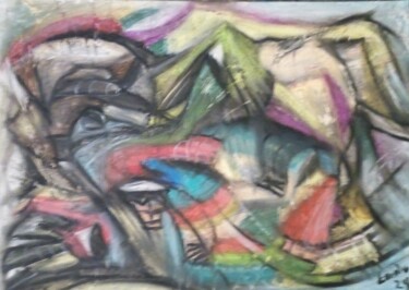 Dessin intitulée "Abstraction snv 1" par Laudu, Œuvre d'art originale, Pastel