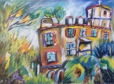 Dessin intitulée "mauvais temps en pr…" par Laudu, Œuvre d'art originale, Pastel