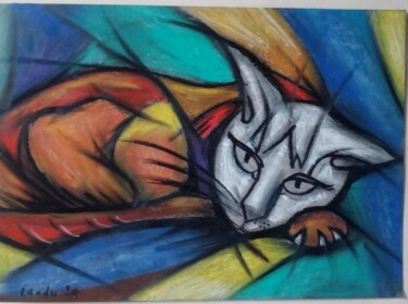 Drawing titled "Doux doux" by Laudu, Original Artwork, Pastel