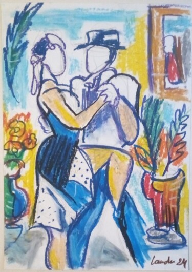 Drawing titled "Tango5" by Laudu, Original Artwork, Pastel