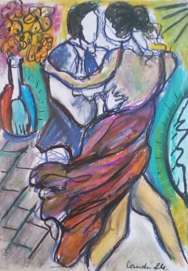 Dessin intitulée "Tango13" par Laudu, Œuvre d'art originale, Pastel