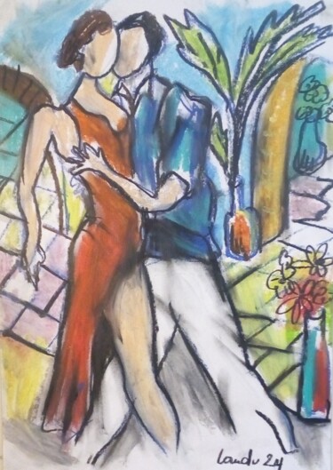 Drawing titled "Tango 19" by Laudu, Original Artwork, Pastel