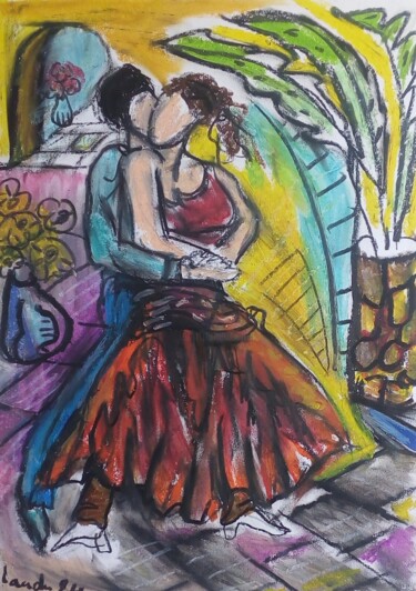 Рисунок под названием "Tango 20" - Laudu, Подлинное произведение искусства, Пастель