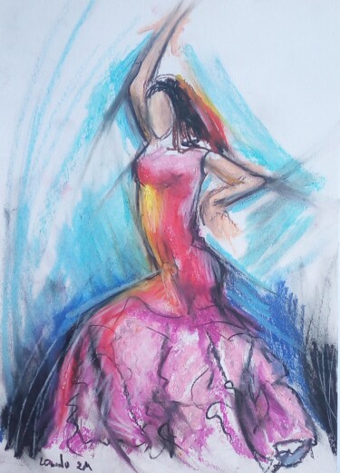 Рисунок под названием "Flamenco 8" - Laudu, Подлинное произведение искусства, Пастель