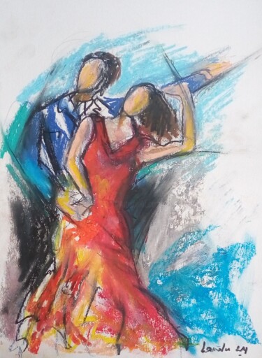 Dessin intitulée "Flamenco 12" par Laudu, Œuvre d'art originale, Pastel