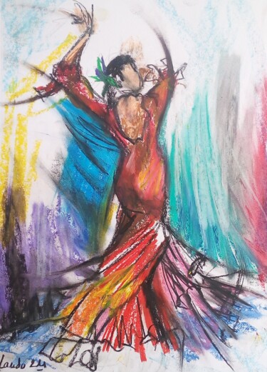 Рисунок под названием "Flamenco 22" - Laudu, Подлинное произведение искусства, Пастель