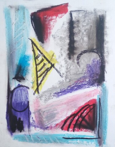 Dessin intitulée "Les petits abstrait…" par Laudu, Œuvre d'art originale, Pastel