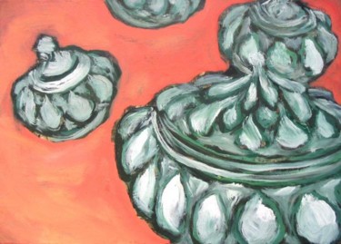 Peinture intitulée "Tea - pot" par Darius Laumenis, Œuvre d'art originale, Huile