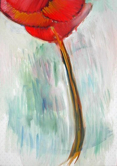 Peinture intitulée "Poppy" par Darius Laumenis, Œuvre d'art originale, Huile
