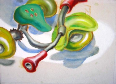 Peinture intitulée "TRICYCLETE" par Darius Laumenis, Œuvre d'art originale, Huile