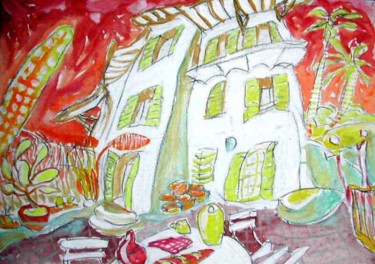 Peinture intitulée "Maison" par Darius Laumenis, Œuvre d'art originale, Huile