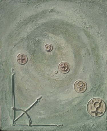 Painting titled "Planètes" by François-Xavier Launes, Original Artwork