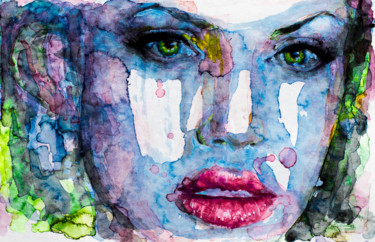 Painting titled "Angelina" by Laur Iduc, Original Artwork, Watercolor