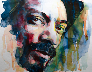 Painting titled "Snoop Dogg" by Laur Iduc, Original Artwork, Watercolor