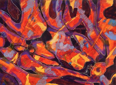 Painting titled "Fuoco" by Laura Alunni, Original Artwork, Acrylic