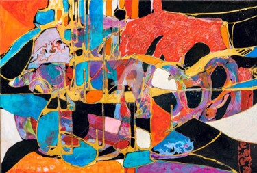 Peinture intitulée "Notturno" par Laura Alunni, Œuvre d'art originale, Pigments