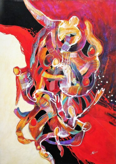 Painting titled "L'eterno tormento" by Laura Alunni, Original Artwork, Oil