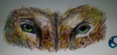 Painting titled "Wolf dog" by Laura Amico, Original Artwork, Watercolor