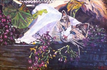 Pittura intitolato "Gattino" da Laura Cappelletti, Opera d'arte originale
